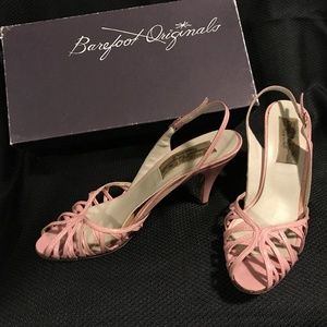 Vintage Barefoot Original high heel sandal, pink, size 6 1/2  AA,